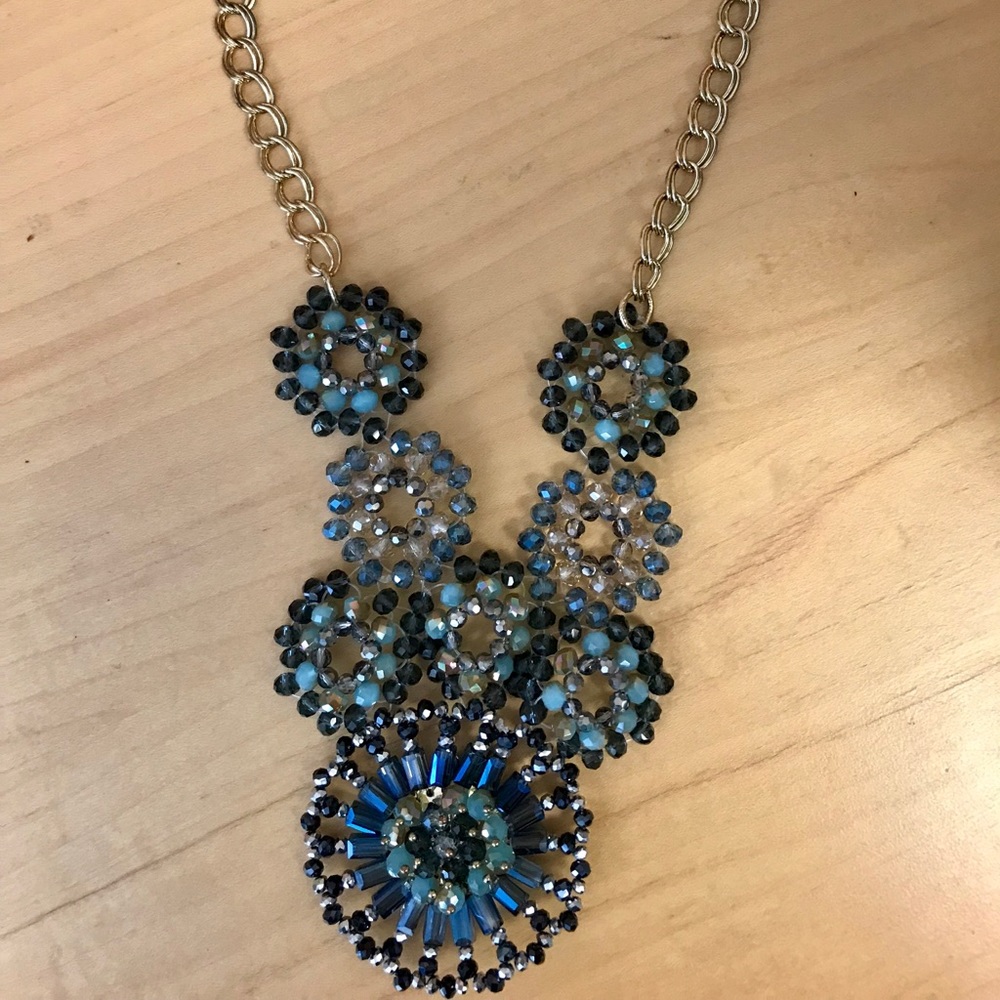Anthropologie Beautiful Blue Statement Necklace